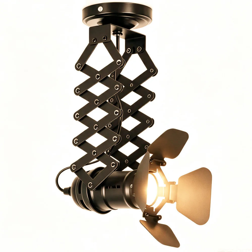 Lampadaire projecteur de cinéma sur trépied, noir – Billancourt, sur fond clair