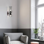 Applique double cylindre en verre, opalin, fumé ou bleu – Fécamp, vue d’ambiance