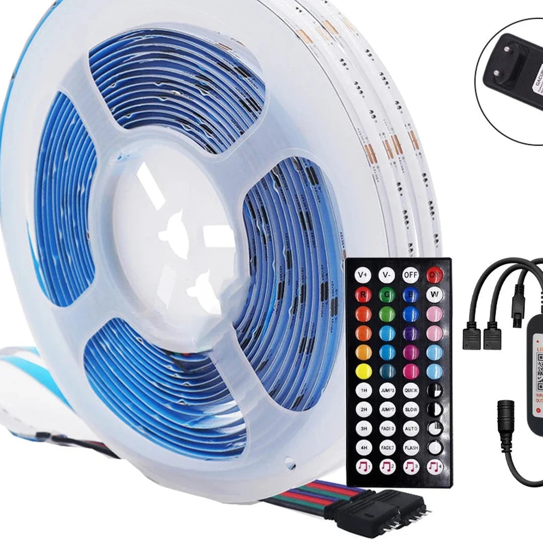 Lumeau, couleurs sans points, 840 led par mètre, bluetooth et télécommande 44 touches, 2 rouleaux