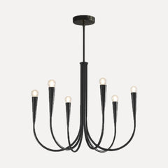 Noir, rond, 6 lumières