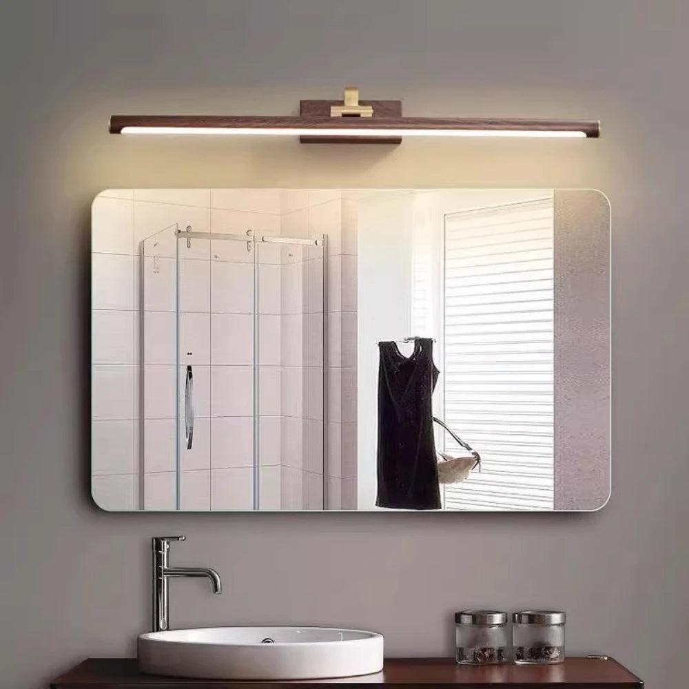 Applique LED laiton orientable pour miroir, 43 à 72 cm – Abano, sur fond blanc