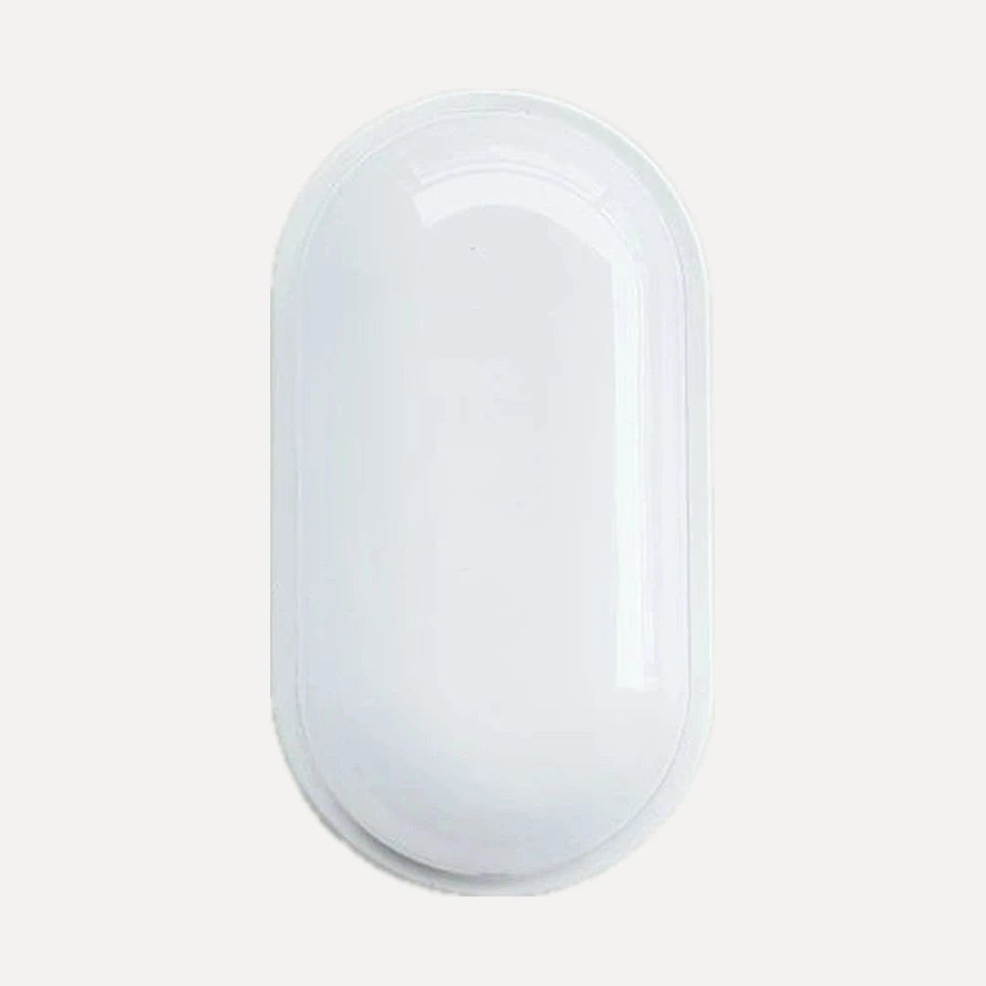 Diélette, hublot blanc pour façade ou salle d'eau, ovale