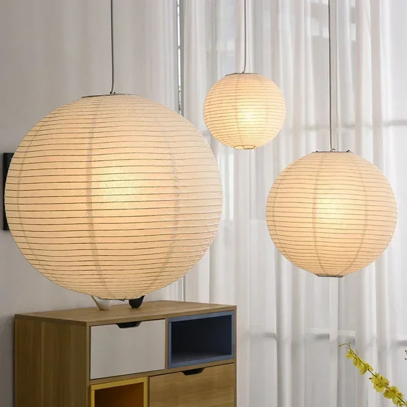 Suspension boule en papier de riz, style japonais – Kamakura, vue d’ambiance