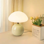 Lampe à poser champignon, pied en céramique – Grasse, vue d’ambiance