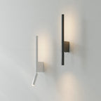 Applique liseuse LED à tête orientable, noir ou blanc – Castelnou allumée