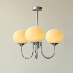 Chromé, 3 globes crème
