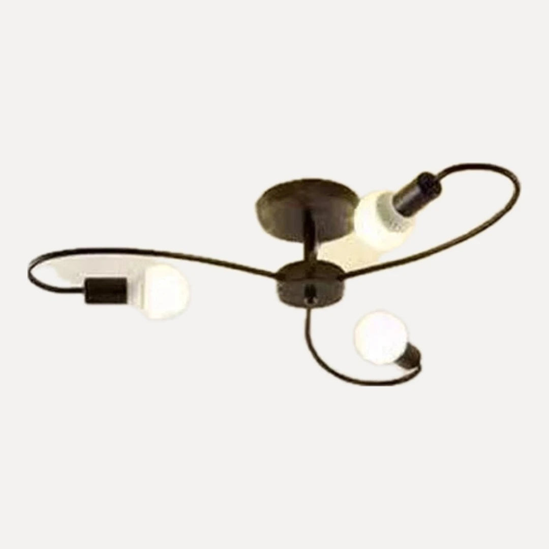 Bonaguil, bras en boucles, comme des pétales, noir, 3 lumières