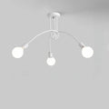 Gizeux, bras de métal noués, ampoules à nu, blanc, 3 lumières