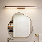 Applique LED barre IP44 brun café pour miroir, 40 à 100 cm – Cauterets, vue d’ambiance