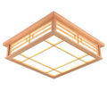 Plafonnier carré en bois façon shoji japonais – Shirakawa, finition 45 × 45 cm