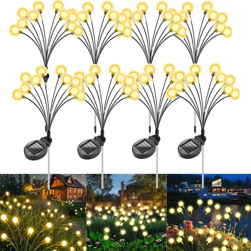 Piquets solaires lucioles, 6 ou 10 points lumineux – Damgan