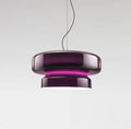 Suspension en verre coloré superposé rouge, vert ou violet – Úbeda, finition violet, Ø 36 cm