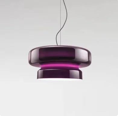 Suspension en verre coloré superposé rouge, vert ou violet – Úbeda, finition violet, Ø 36 cm