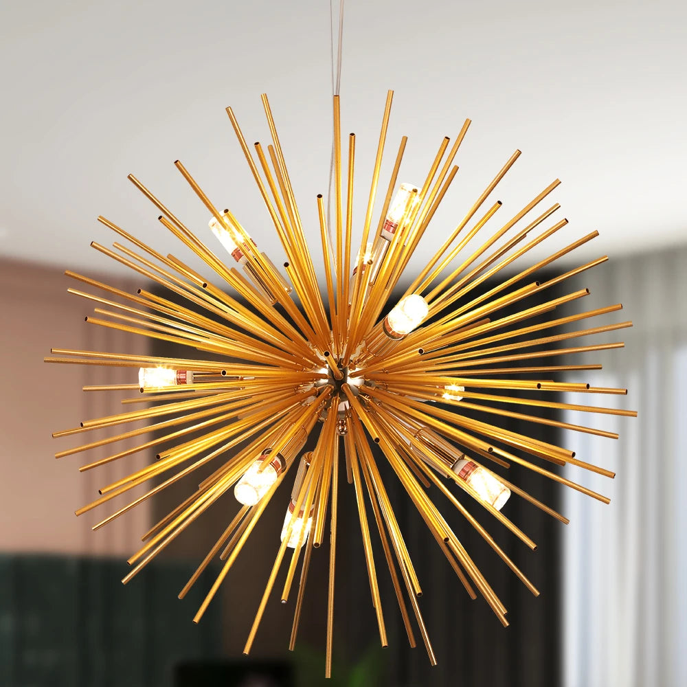 Lustre feu d'artifice doré, Ø 65 cm – Ferrières dans un intérieur