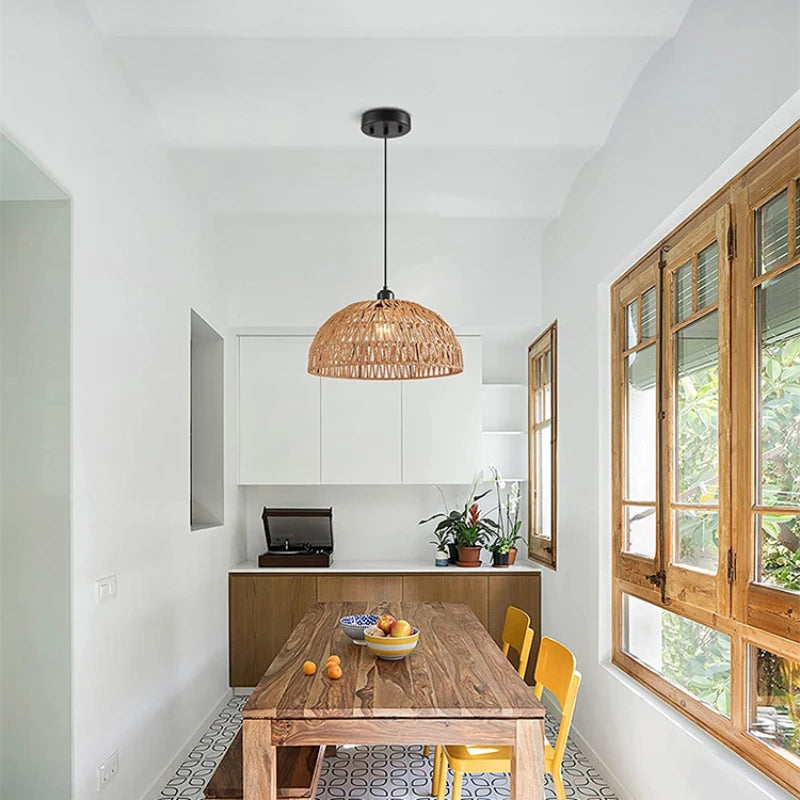 Suspension dôme en corde de chanvre tressée – Mino dans un intérieur