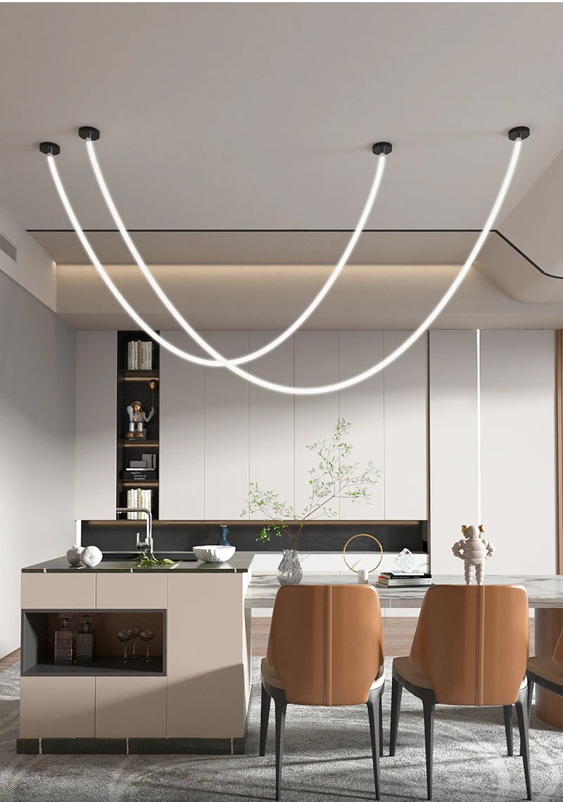 Lustre tube de lumière souple, 1,5 à 5 m – Meudon, vue d’ambiance