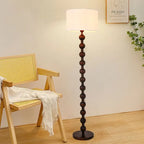 Lampadaire en bois massif, style japonais, deux modèles – Ouchi allumé