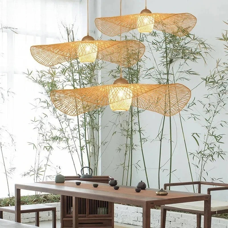 Suspension chapeau en bambou tressé, wabi-sabi – Hakone