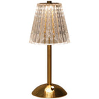 Lampe sans fil rechargeable, abat-jour cristal – Mazarin, finition abat-jour cannelé