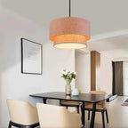 Suspension double tambour en tissu effet lin – Vosges, vue d’ambiance