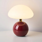 Lampe à poser champignon, pied en céramique – Grasse, sur fond clair