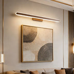 Applique LED barre IP44 brun café pour miroir, 40 à 100 cm – Cauterets, vue d’ambiance