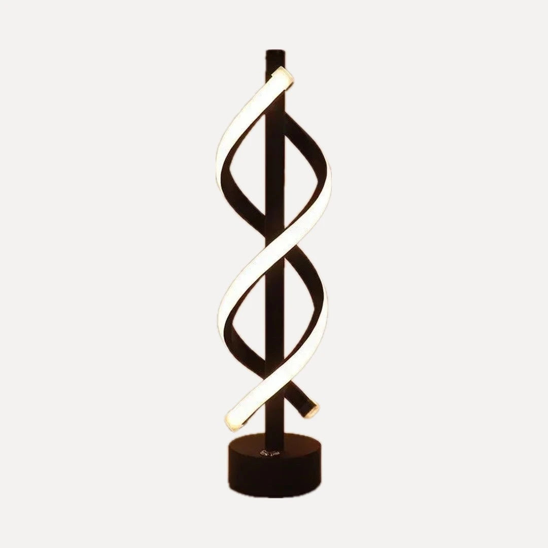 Ségur, spirale de lumière led, noir, lampe à poser