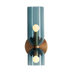 Applique double cylindre en verre, opalin, fumé ou bleu – Fécamp, sur fond blanc