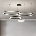 Suspension anneaux LED, de 1 à 5 cercles, quatre finitions – Certaldo, finition un anneau, Ø 40 cm / Blanc