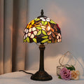 Lampe à poser vitrail coloré, pied bronze – Banyuls, finition grappes de raisin
