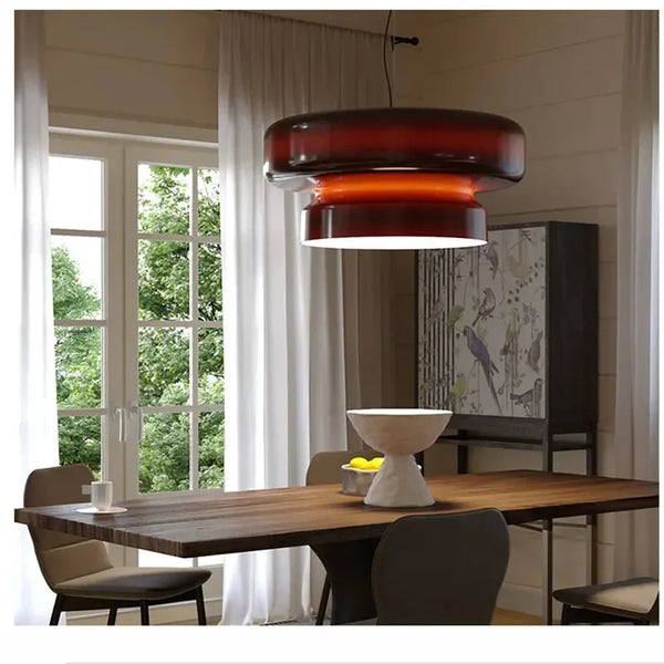 Suspension en verre coloré superposé rouge, vert ou violet – Úbeda