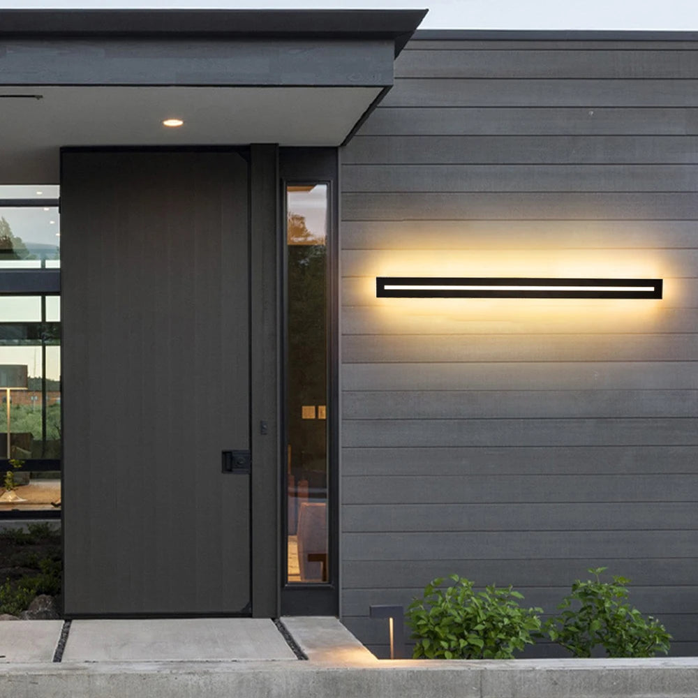 Applique extérieure cadre de lumière noir, 40 à 120 cm – Ouessant, vue d’ambiance