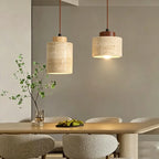 Suspension en travertin naturel et bois, wabi-sabi – Ise dans un intérieur