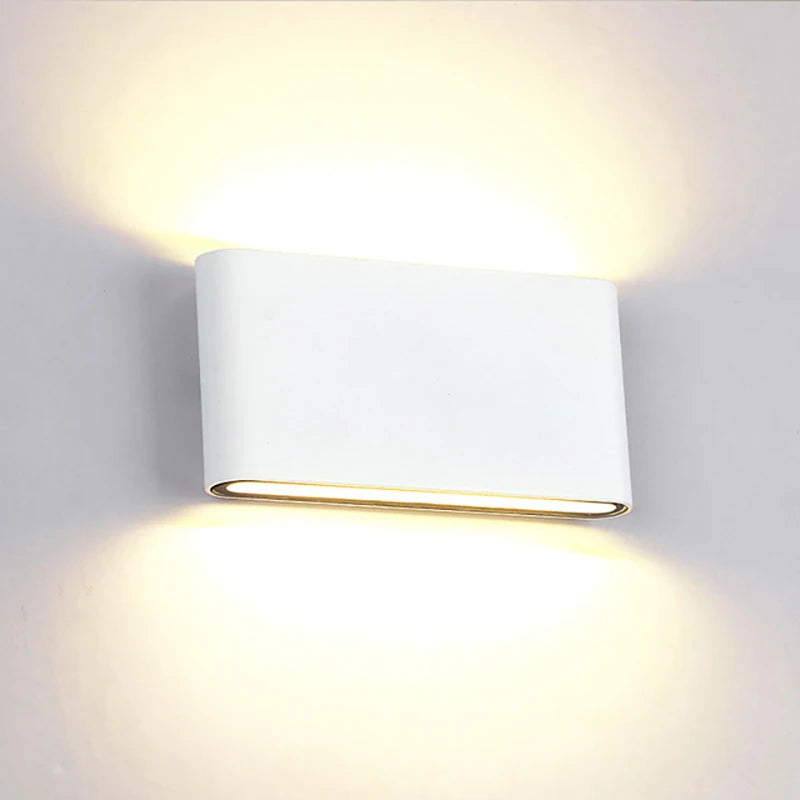 Loctudy, pavé extra-plat, lumière haut et bas, blanc / grande, 17,5 cm