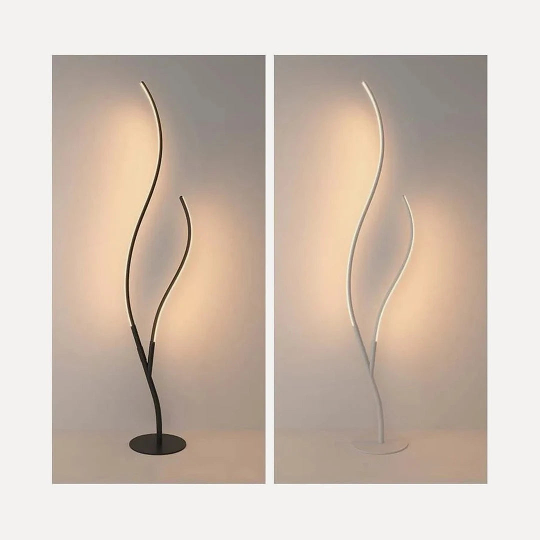 Lampadaire LED en forme de feuille, blanc ou noir, 145 cm – Puycelsi