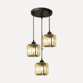 Lustre trois suspensions de cristal, cubes ou cylindres – Menars
