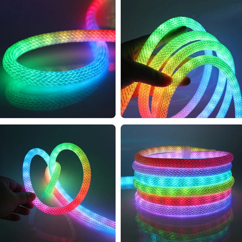 Luri, corde lumineuse ronde gainée de nylon, en situation