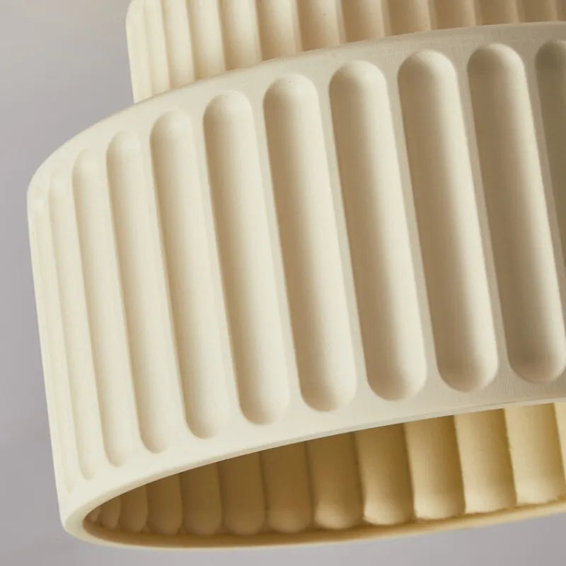 Plafonnier strié en résine, vert, blanc ou crème – Lagrasse, vue de détail