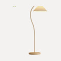 Lampadaire arc crème, abat-jour plissé incurvé – Hautvillers