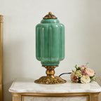 Lampe lanterne en verre laiteux, blanc ou vert – Vichy, vue d’ambiance