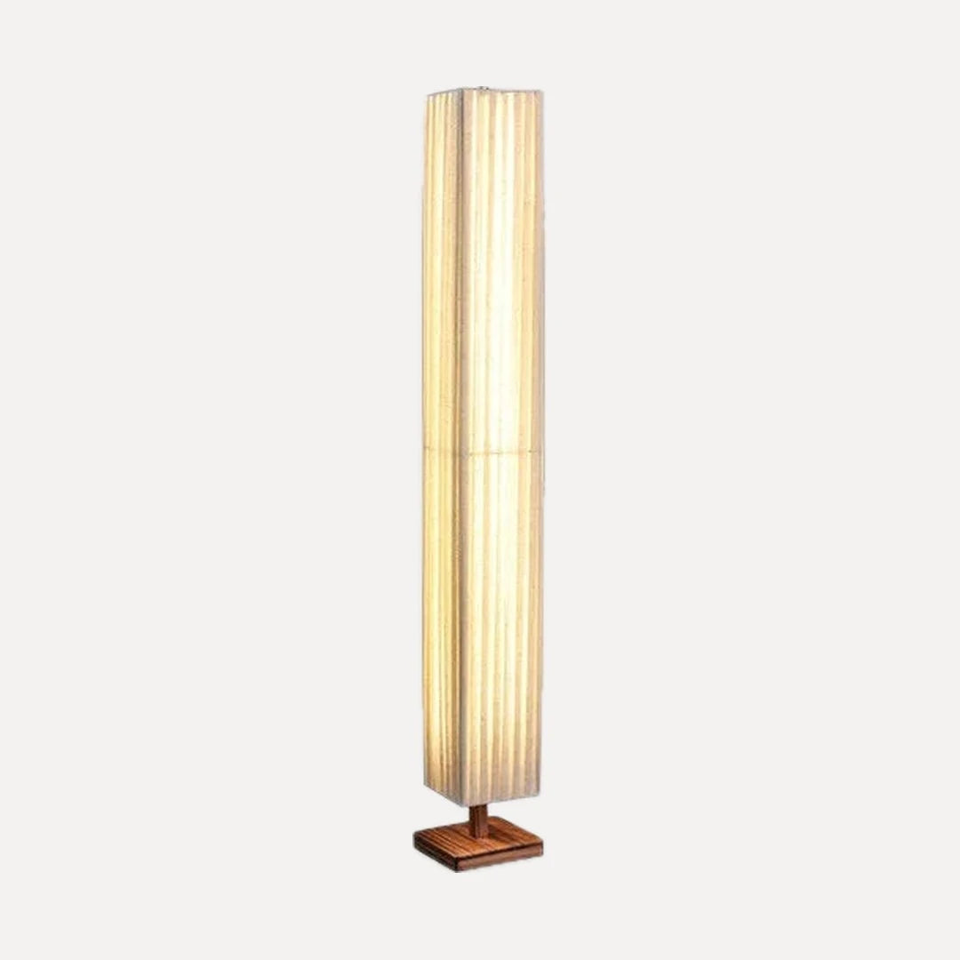 Carennac, colonne de tissu plissé et bois, carré, 120 cm