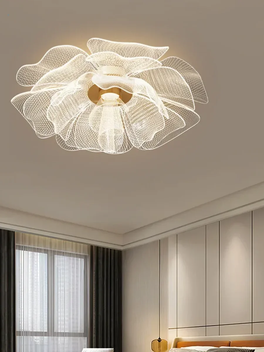 Plafonnier fleur en pétales translucides, Ø 35 à 55 cm – Fontenay, vue d’ambiance