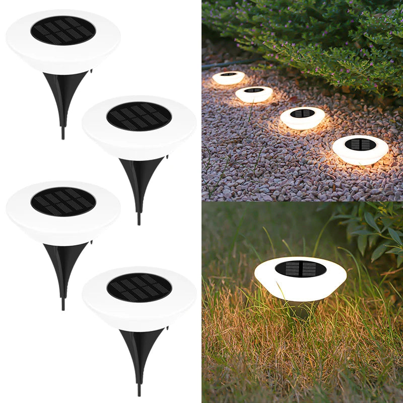 Batz, 14 led solaires pour pelouse et allée, lot de 4