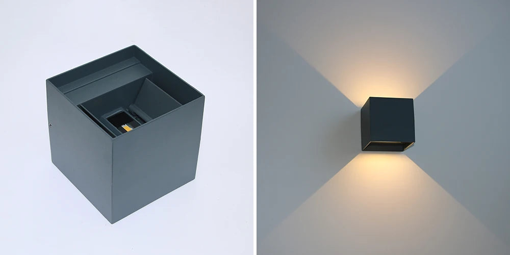 Sarzeau, cube d'aluminium, faisceaux réglables, en situation
