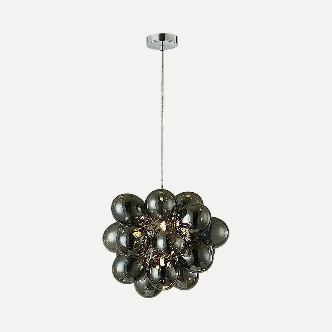 Lustre bulles de verre fumé, 3 à 8 lumières – Anet, modèle 3 lumières, Ø 40 cm