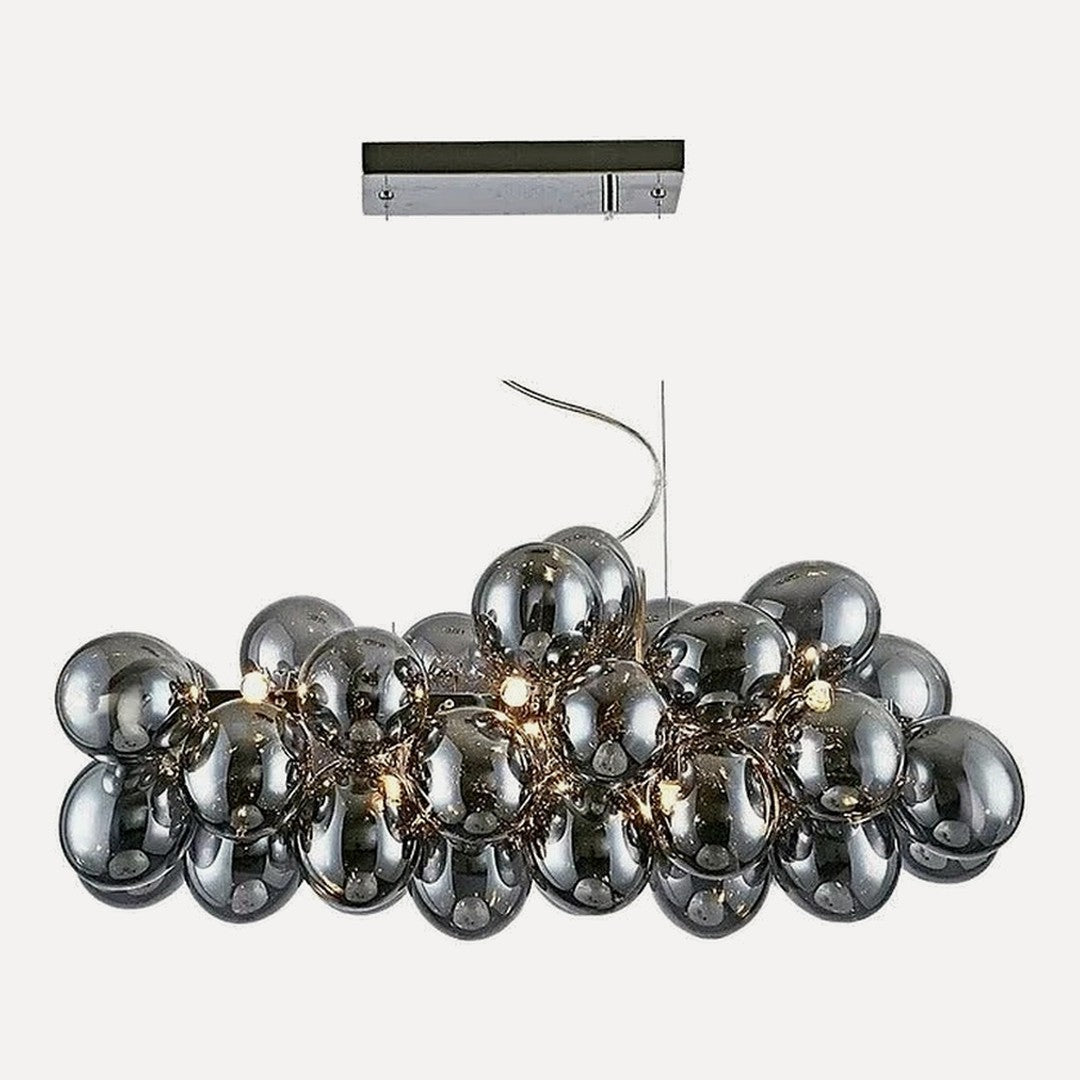 Lustre bulles de verre fumé, 3 à 8 lumières – Anet, sur fond clair