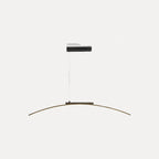 Suspension arc LED noire, ligne minimaliste – Arles, finition noir, blanc chaud