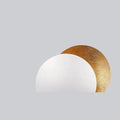 Applique éclipse en feuille d'or, Ø 20 ou 25 cm – Aso, finition blanc et feuille d'or, Ø 20 cm