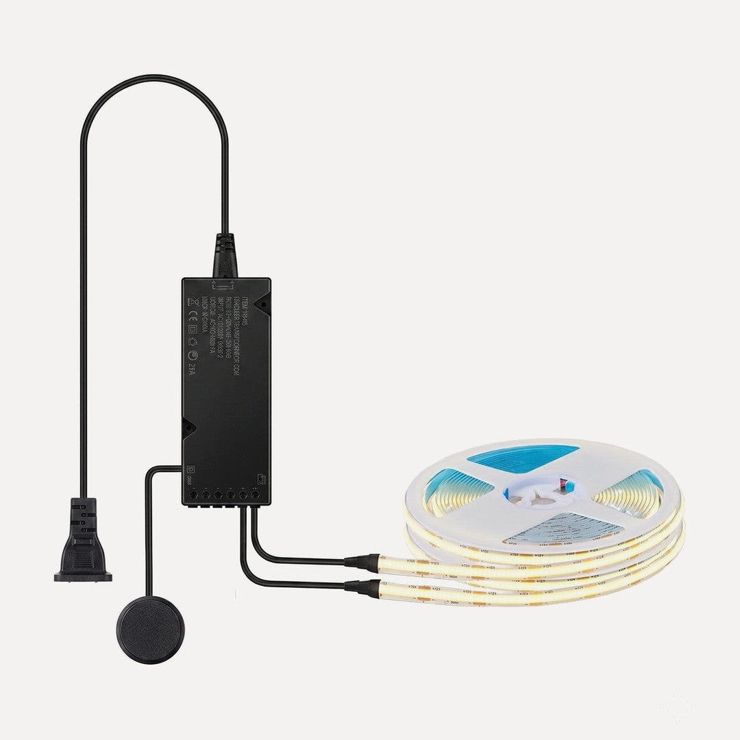 Kit LED sous meuble à interrupteur tactile, 1 à 4 rubans – Aurel, version 2 rubans