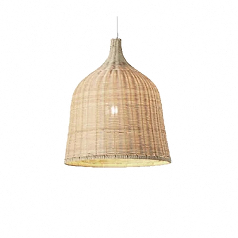 Suspension en rotin tressé main, huit formes, Ø 25 à 65 cm – Awaji, finition cloche, Ø 60 cm